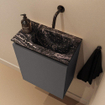 MONDIAZ TURE-DLUX 40cm toiletmeubel Dark Grey. EDEN wastafel Lava positie rechts. Zonder kraangat. SW1103754