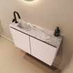 MONDIAZ TURE-DLUX 80cm toiletmeubel Rosee. EDEN wastafel Glace positie links. Met 1 kraangat. SW1103498