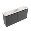 MONDIAZ TURE-DLUX 100cm toiletmeubel Dark Grey. EDEN wastafel Frappe positie midden. Met 1 kraangat. SW1102738