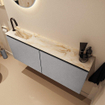 MONDIAZ TURE-DLUX 120cm toiletmeubel Plata. EDEN wastafel Frappe positie links. Met 1 kraangat. SW1102941