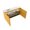 MONDIAZ TURE-DLUX 100cm toiletmeubel Ocher. EDEN wastafel Ostra positie links. Zonder kraangat. SW1104955