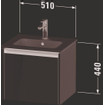 Duravit Ketho.2 wastafelonderkast 51x42x44cm geschikt voor 1 waskom Spaanplaat Grafiet Mat SW772984