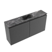 MONDIAZ TURE-DLUX 100cm toiletmeubel Dark Grey. EDEN wastafel Lava positie midden. Met 1 kraangat. SW1103748