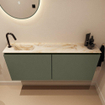MONDIAZ TURE-DLUX 120cm toiletmeubel Army. EDEN wastafel Frappe positie links. Met 1 kraangat. SW1102649
