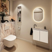 MONDIAZ TURE-DLUX 60cm toiletmeubel Talc. EDEN wastafel Glace positie links. Met 1 kraangat. SW1103119