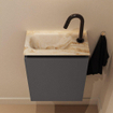 MONDIAZ TURE-DLUX 40cm toiletmeubel Dark Grey. EDEN wastafel Frappe positie links. Met 1 kraangat. SW1102722