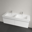 Villeroy & Boch Venticello Meubelwastafel - dubbel - 2 kraangaten doorgestoken - 130x50cm - overloop Ceramic+ - stone white SW209619