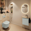 MONDIAZ TURE-DLUX 40cm toiletmeubel Greey. EDEN wastafel Frappe positie links. Met 1 kraangat. SW1102764