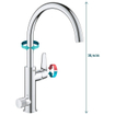 GROHE Blue Pure Bauedge 1-gats keukenkraan duo met filterfunctie starterkit chroom SW354747