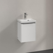 Villeroy & Boch Subway 3.0 wastafelonderkast 40x40x30cm met 1 rechtsdraaiende softclose deur met aluminium glanzende greep spaanplaat Brilliant White SW701652