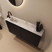 MONDIAZ TURE-DLUX 100cm toiletmeubel Urban. EDEN wastafel Glace positie links. Met 1 kraangat. SW1103143