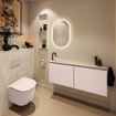 MONDIAZ TURE-DLUX 120cm toiletmeubel Rosee. EDEN wastafel Ostra positie links. Met 1 kraangat. SW1105034