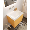 MONDIAZ VICA Badkamermeubelset - 60cm - 2 lades - wasbak Cloud midden - 0 kraangaten - solid surface ocher SW411090
