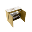 MONDIAZ TURE-DLUX 60cm toiletmeubel Oro. EDEN wastafel Frappe positie links. Met 1 kraangat. SW1102884