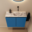 MONDIAZ TURE-DLUX 60cm toiletmeubel Jeans. EDEN wastafel Glace positie rechts. Zonder kraangat. SW1103339