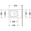 Duravit HappyD 2 closetpot diepspoel staand back to wall 36.5x57cm incl. bevestiging afvoer horizontaal m. WG wit SW54350