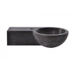 Wiesbaden B waskom rond 40x23x10cm met kraangat links hardsteen zwart SW106363