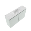 MONDIAZ TURE-DLUX 80cm toiletmeubel Greey. EDEN wastafel Opalo positie midden. Met 1 kraangat. SW1104313