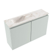 MONDIAZ TURE-DLUX 80cm toiletmeubel Greey. EDEN wastafel Frappe positie links. Met 1 kraangat. SW1102793