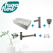 FugaFlow Eccelente Sobrado Badkamer Fonteinset - links - 1 kraangat - fonteinkraan gunmetal - wit SW1124050