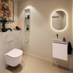 MONDIAZ TURE-DLUX 40cm toiletmeubel Rosee. EDEN wastafel Opalo positie links. Zonder kraangat. SW1104485