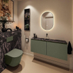 MONDIAZ TURE-DLUX 120cm toiletmeubel Army. EDEN wastafel Lava positie midden. Zonder kraangat. SW1103689