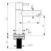 Differnz Ravo Fonteinset 38.5x18.5x9cm Beton lichtgrijs kraan recht rood koper SW705300