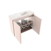 MONDIAZ TURE-DLUX 60cm toiletmeubel Rosee. EDEN wastafel Frappe positie rechts. Met 1 kraangat. SW1102942