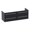 Saniclass EX wastafelonderkast 140x46x50cm 4 softclose lades zonder greep met 2 sifonuitsparingen MFC Black Wood SW86453