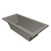 Xenz Society ligbad 175x80x50cm met poten zonder afvoer Acryl Cement Mat SW103090