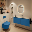 MONDIAZ TURE-DLUX 120cm toiletmeubel Jeans. EDEN wastafel Ostra positie midden. Met 1 kraangat. SW1104919