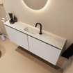 MONDIAZ TURE-DLUX 120cm toiletmeubel Linen. EDEN wastafel Ostra positie midden. Met 1 kraangat. SW1104930