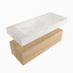 MONDIAZ ALAN - DLUX Badkamermeubelset - 110cm - onderkast - Washed Oak - 1 lade - vrijhangende wastafel - wasbak links - 0 kraangaten - Ostra SW809091