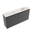 MONDIAZ TURE-DLUX 100cm toiletmeubel Dark Grey. EDEN wastafel Frappe positie rechts. Zonder kraangat. SW1102729