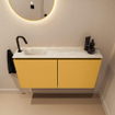MONDIAZ TURE-DLUX 100cm toiletmeubel Ocher. EDEN wastafel Ostra positie links. Met 1 kraangat. SW1104938