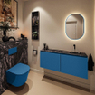 MONDIAZ TURE-DLUX 120cm toiletmeubel Jeans. EDEN wastafel Lava positie rechts. Zonder kraangat. SW1103849