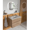 Crosswater Glide II Wastafelonderkast - 70x45x52cm - 2 lades - greeploos - softclose - windsor oak SW487207
