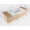 Mondiaz BUKLA Badkamermeubelset - 120x45x34cm - 1 kraangat - wasbak midden - solid surface - Urban - greeploos - 1 lade - Melamine - Washed Oak SW704795
