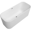 Villeroy & Boch Finion kunststof vrijstaand duobad quaryl ovaal 170x70x48cm incl. push-to-open afvoerplug + overloop chroom/wit SW106598