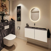 MONDIAZ HOPE Toiletplaat Set - solid surface achterwand - 100x125cm - Planchet 100x23cm - voorgeboord - Lava SW1105151