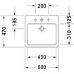 Duravit Vero opbouwwastafel onderzijde geslepen met bevestiging 50x47cm met kraangat en overloop met wondergliss wit 0292801