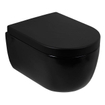 Plieger Kansas wandclosetpack met wandcloset diepspoel spoelrandloos 36x54.5cm inclusief softclose closetzitting en lift-off mat zwart SW653921