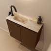 MONDIAZ TURE-DLUX 60cm toiletmeubel Rust. EDEN wastafel Frappe positie links. Met 1 kraangat. SW1103015