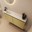 MONDIAZ TURE-DLUX 100cm toiletmeubel Oro. EDEN wastafel Ostra positie links. Met 1 kraangat. SW1104971