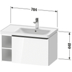 Duravit D-Neo wastafelonderkast 78.4x44x45.2cm 1 lade met softclose Eiken (terra) Mat SW640799