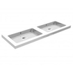 Wiesbaden Kera wastafel dubbel zonder kraangat 120x46x5 cm keramiek glans wit SW106369
