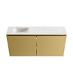MONDIAZ TURE-DLUX 100cm toiletmeubel Oro. EDEN wastafel Ostra positie links. Met 1 kraangat. SW1104971