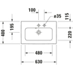 Duravit ME by Starck meubelwastafel compact zonder kraangat met overloop 63x40cm wit SW259173