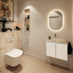 MONDIAZ TURE-DLUX 60cm toiletmeubel Talc. EDEN wastafel Frappe positie midden. Zonder kraangat. SW1102587