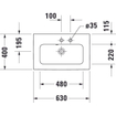 Duravit ME by Starck meubelwastafel compact zonder kraangat met overloop 63x40cm wit SW259173